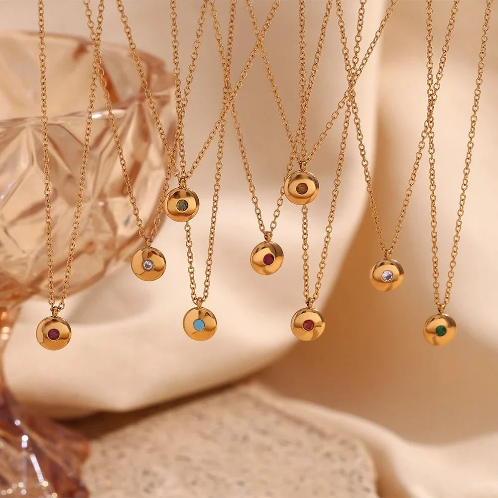 18k Dainty Minimal Birthstone Necklace