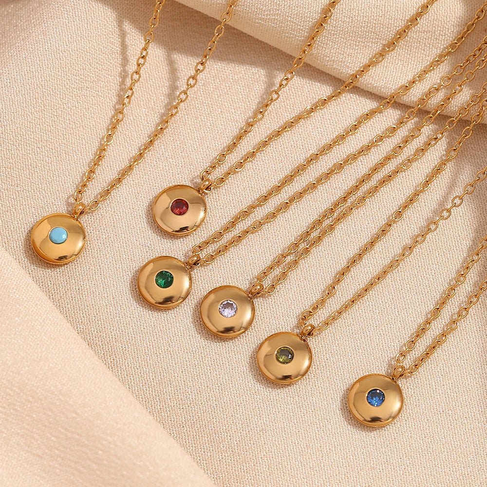 18k Dainty Minimal Birthstone Necklace