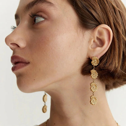 18k Dangling Shells Tropical Earrings