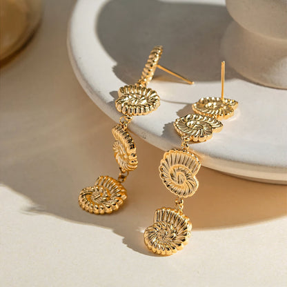 18k Dangling Shells Tropical Earrings