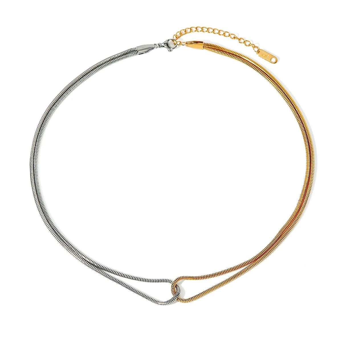 18k Dual Loop Box Chain Necklace