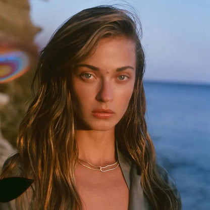 18k Dual Loop Box Chain Necklace