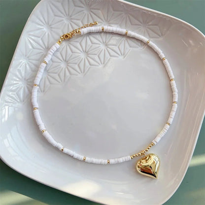 18K Gold Boho Heart Choker Necklaces