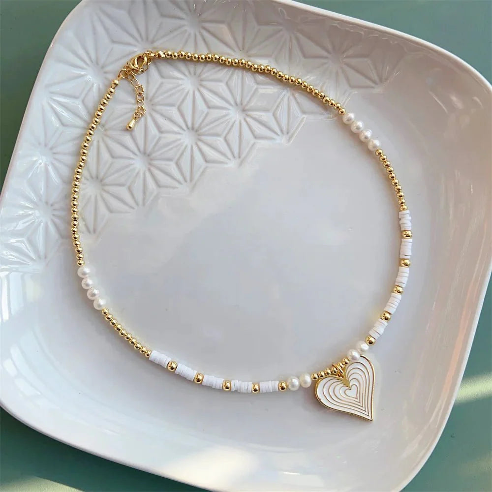 18K Gold Boho Heart Choker Necklaces