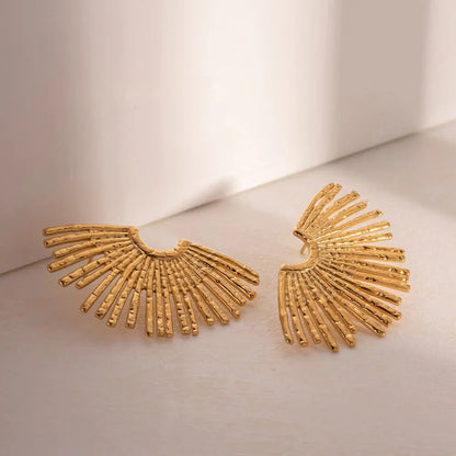 18k Half Sunshine Dainty Earrings