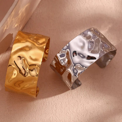 18k Hammered Texture Bangle Bracelets