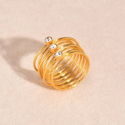 18k Multi Layered Triple Diamond Rings