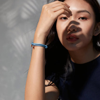 18k Personalized Leather Heart Charm Bracelet