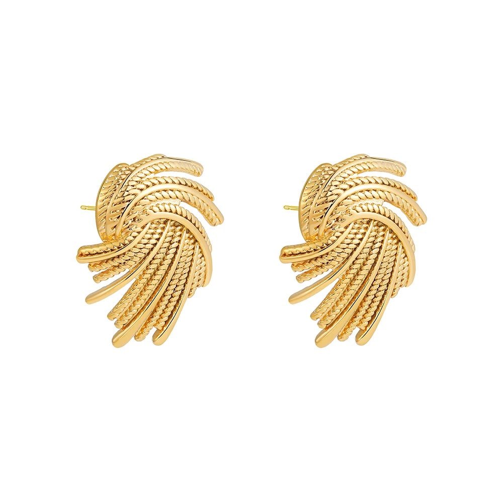 18k Spiraling Braided Dainty Earrings