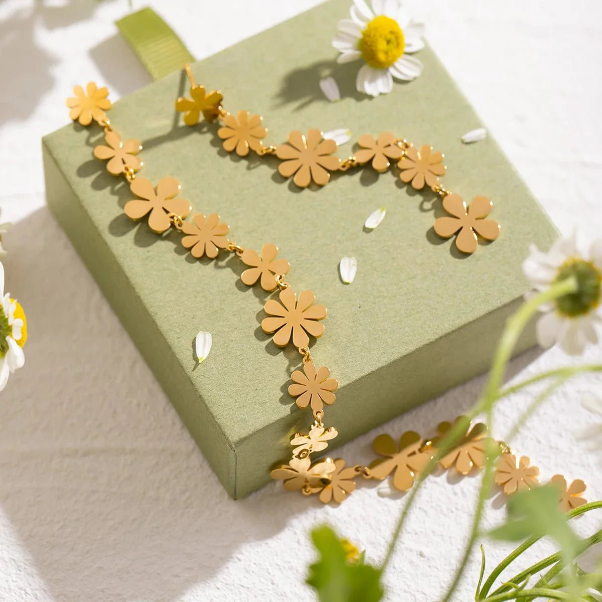 18k Staggering Floral Earrings