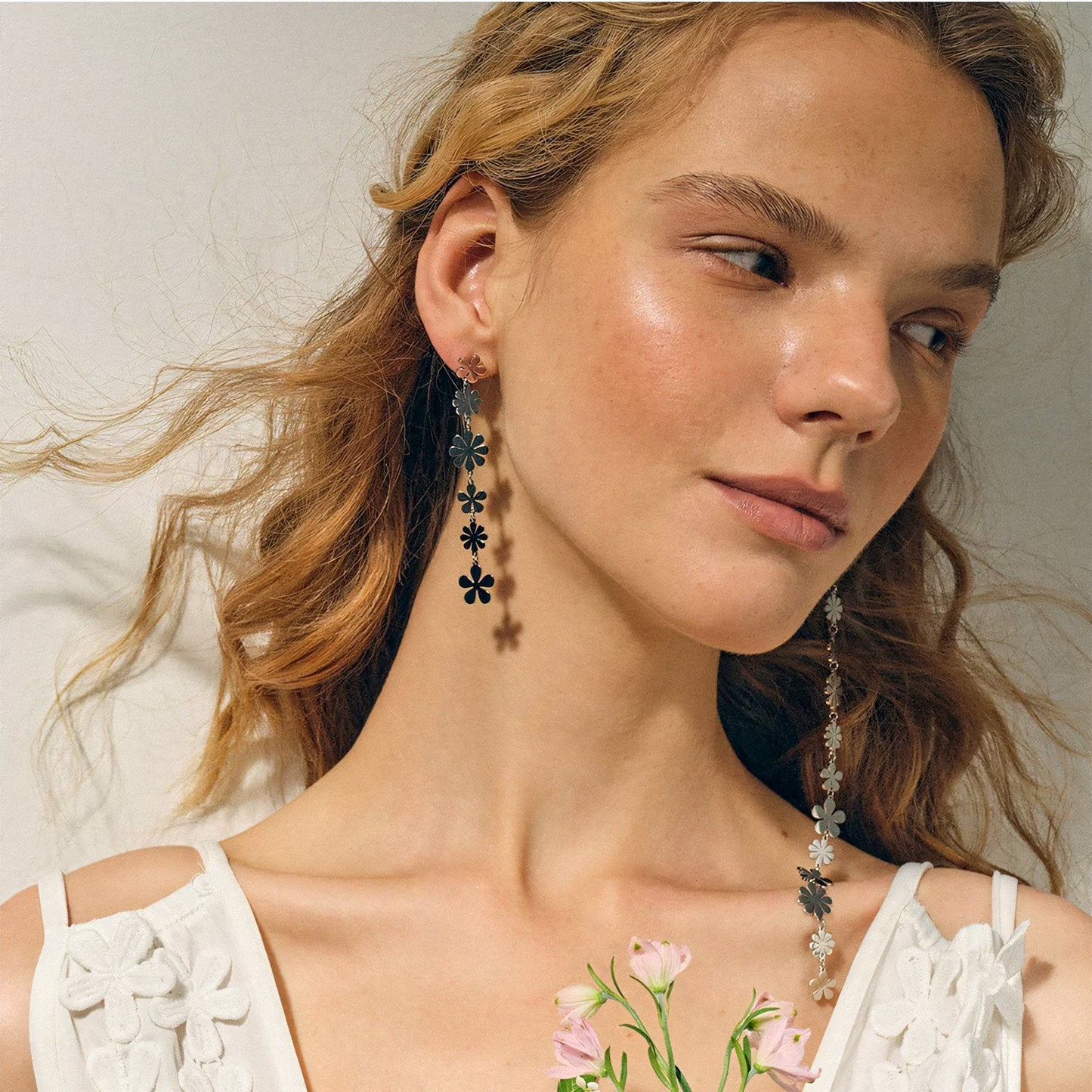 18k Staggering Floral Earrings