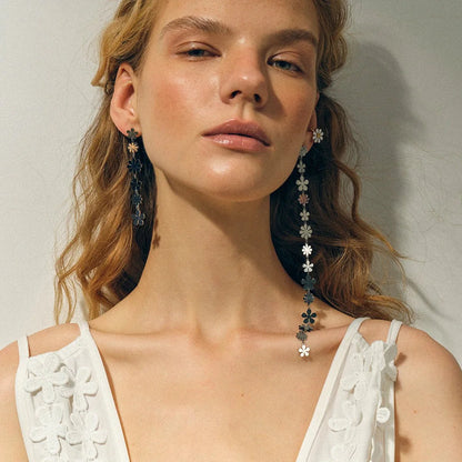 18k Staggering Floral Earrings