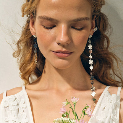 18k Staggering Floral Earrings