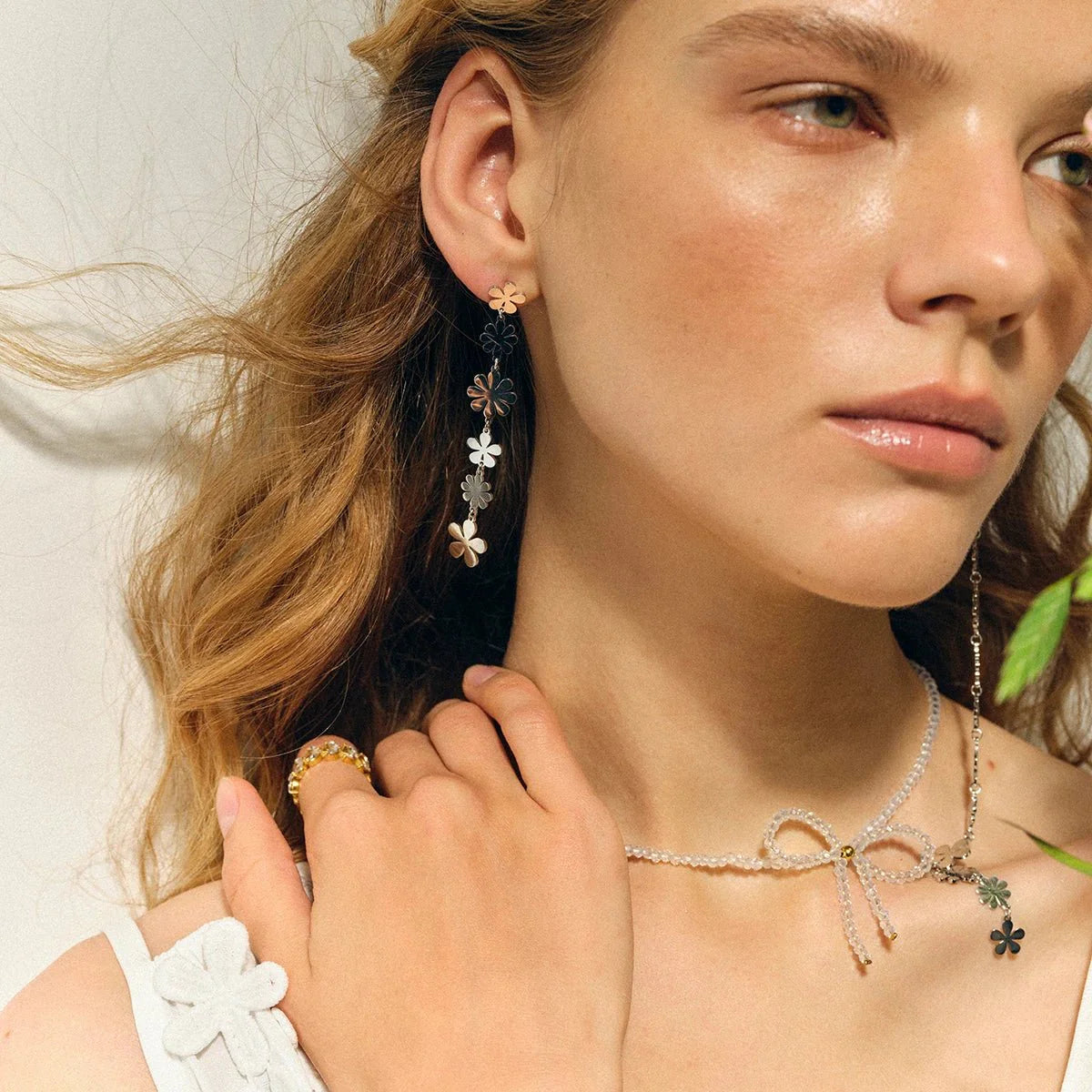 18k Staggering Floral Earrings