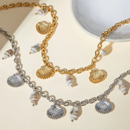 18k Summer Beach Sea Shell Necklace