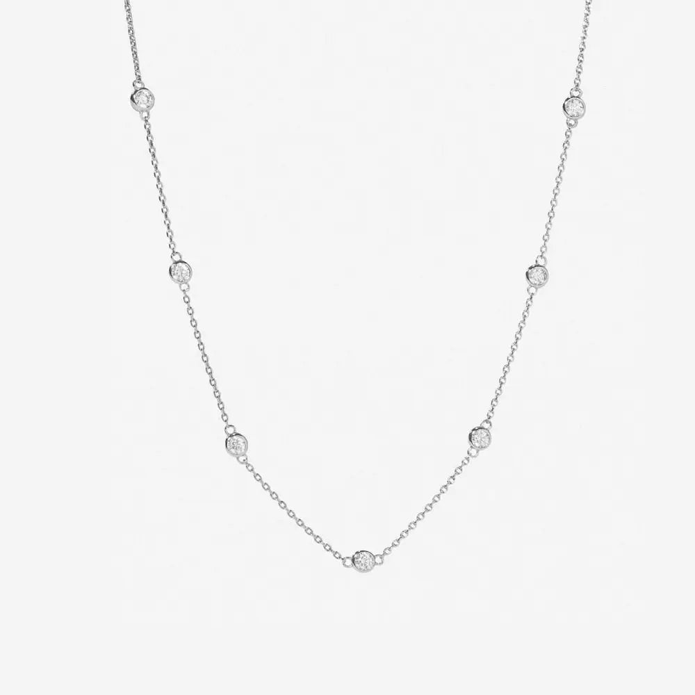 Crystal Choker Necklace - 925 Sterling Silver
