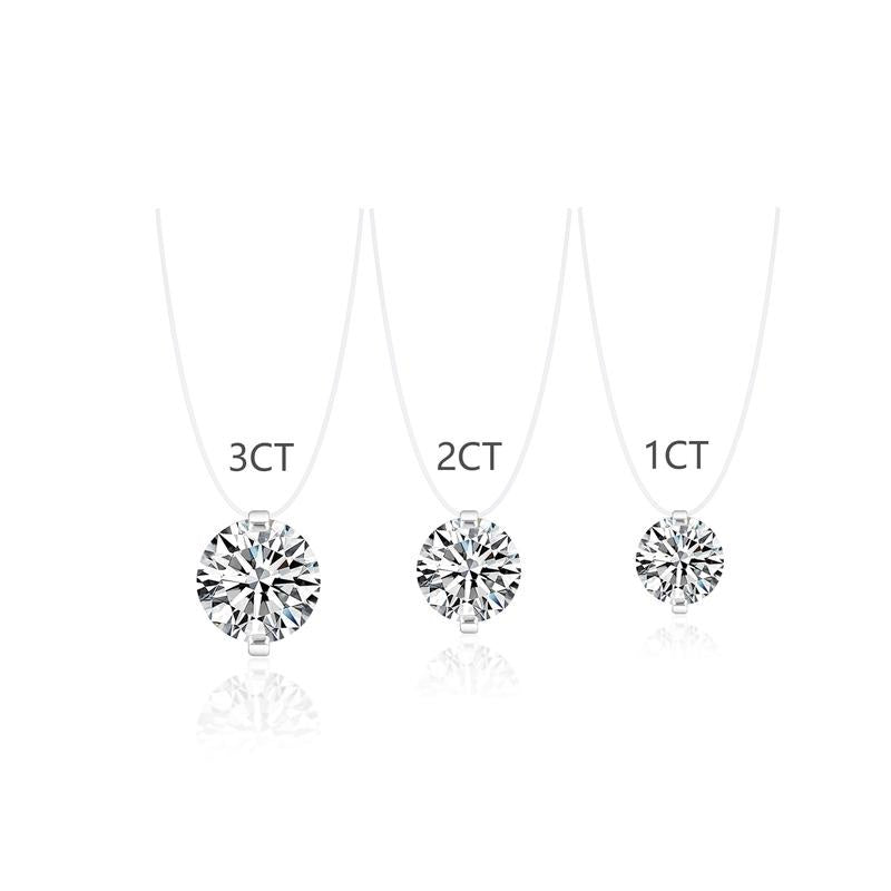 S925 1-3 Carat Moissanite Invisible Necklace