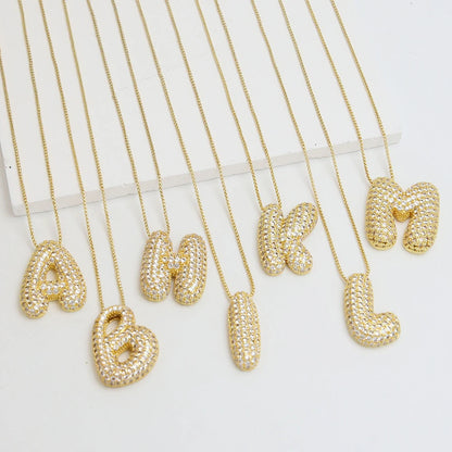 Big Initial Necklace with Zirconia