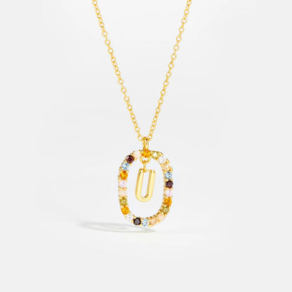 Moissanite Letter Ketting 925 Sterling Zilver