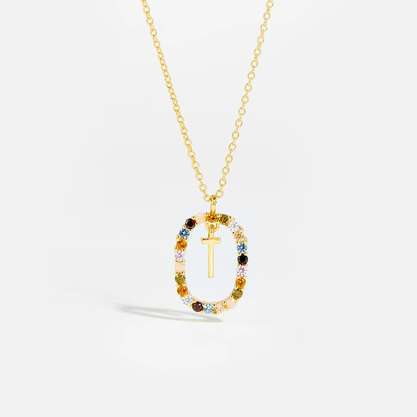 Moissanite Letter Ketting 925 Sterling Zilver