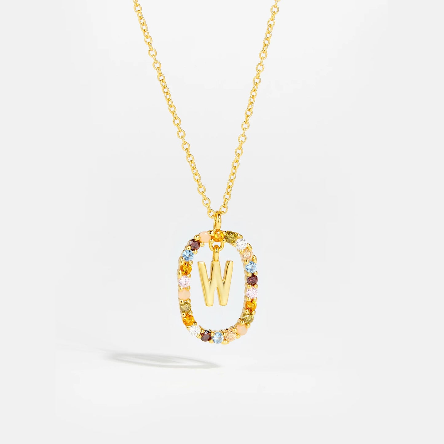 Moissanite Letter Ketting 925 Sterling Zilver