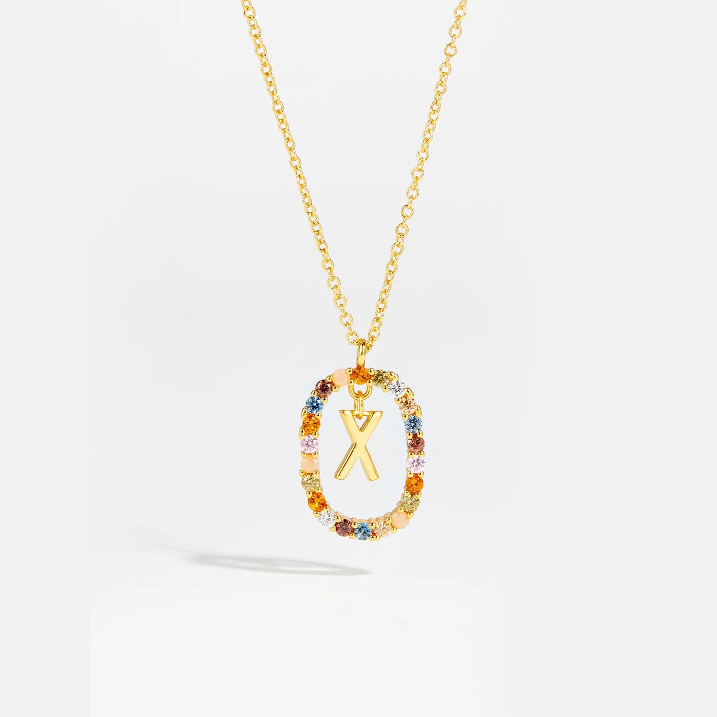 Moissanite Letter Ketting 925 Sterling Zilver