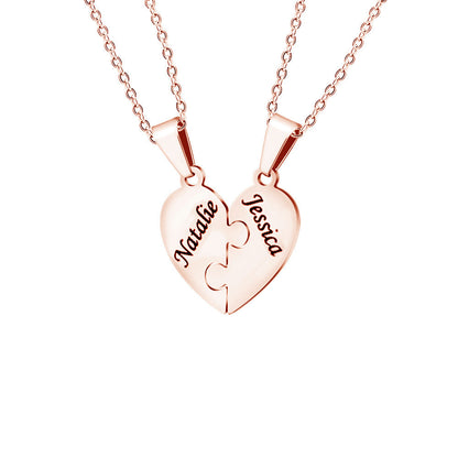 Personalized Family Heart Puzzle Necklace