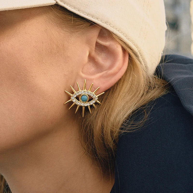 Lucky Zircon Blue Earrings