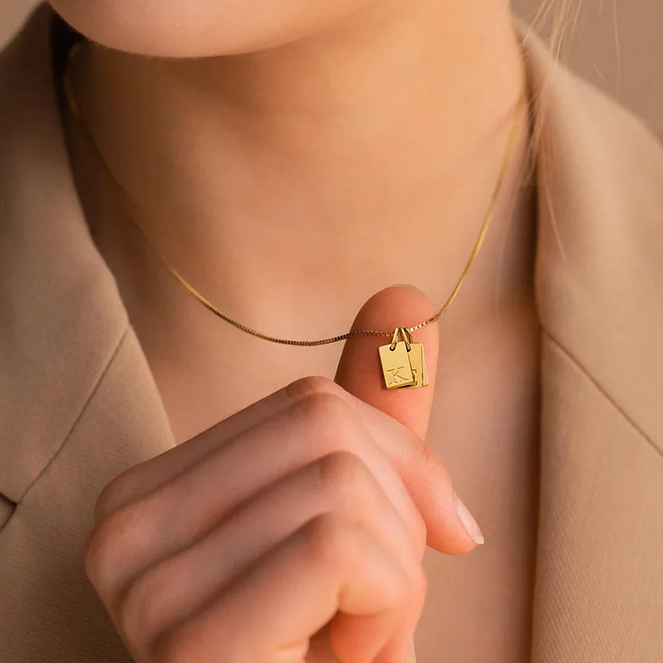 Letter Square Necklace