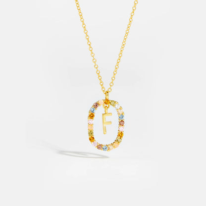 Moissanite Letter Ketting 925 Sterling Zilver