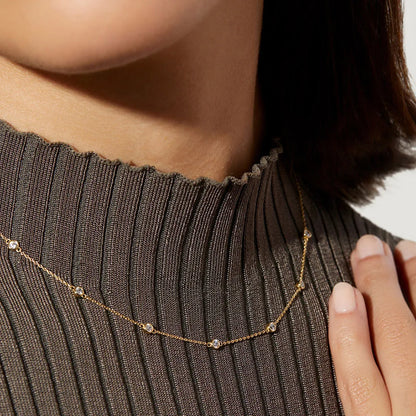 Crystal Choker Necklace - 925 Sterling Silver