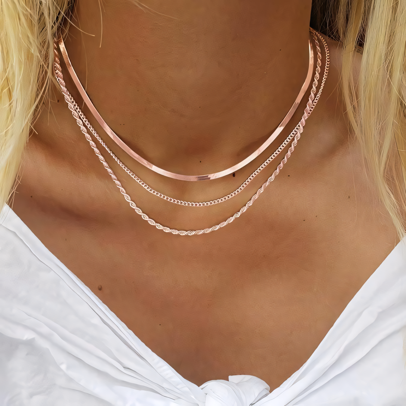 3pc Classic Necklace Choker Stack