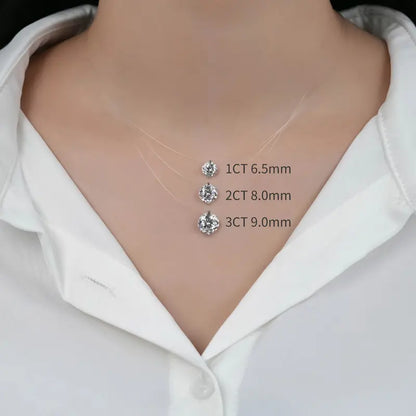 S925 1-3 Carat Moissanite Invisible Necklace