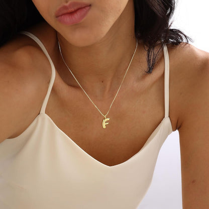 Chunky Feminine Letter Initial Necklace