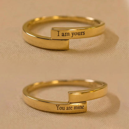 Adjustable "I Am Yours & You Are Mine" Couples Rings Set