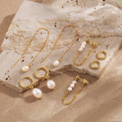 4 Pair Pearl Accented Earrings Set