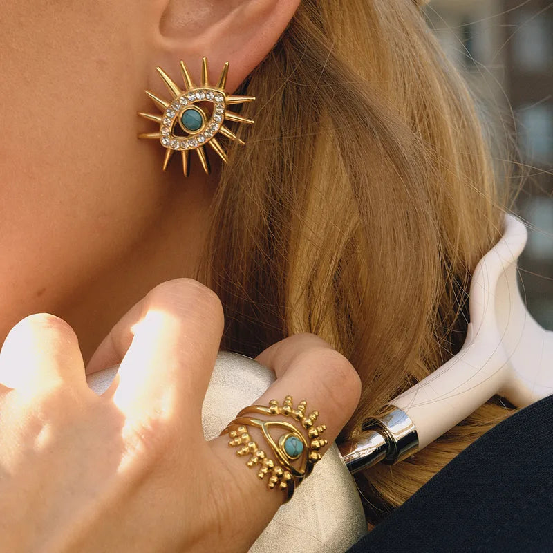 Lucky Zircon Blue Earrings