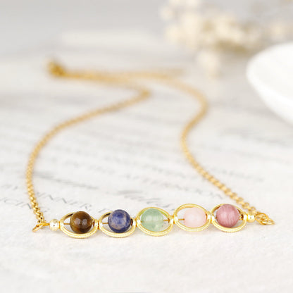 Dainty Handmade Zodiac Stones Necklace