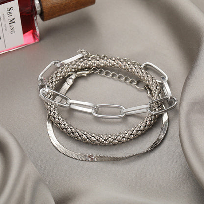 3pc Chunky & Elegant Bracelet Stack