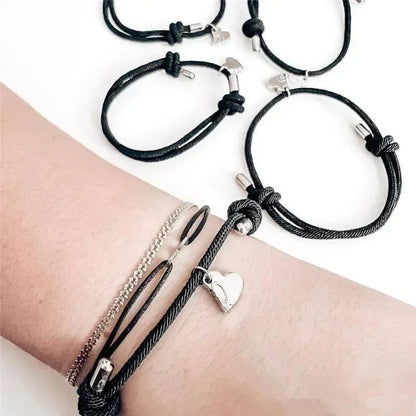 4pc Magnetic Heart Rope Bracelets