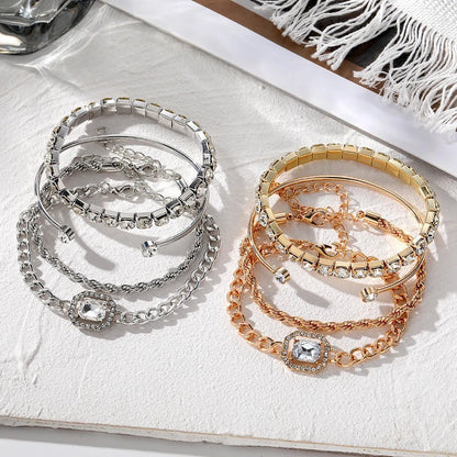 4pcs Diamond Shimmer Bracelet Stack