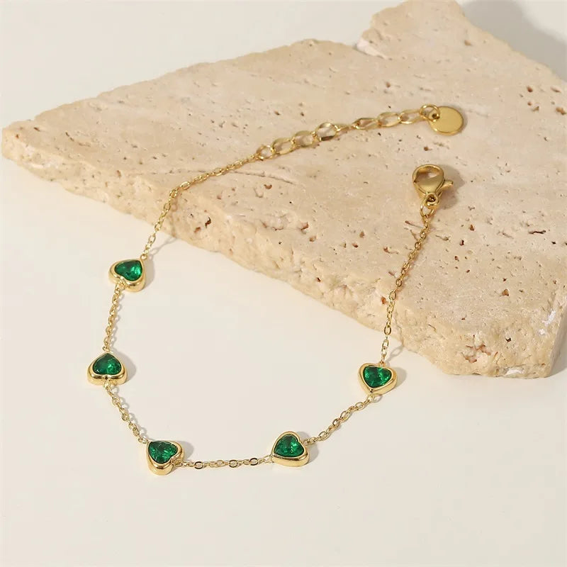 Emerald Heart Bracelet