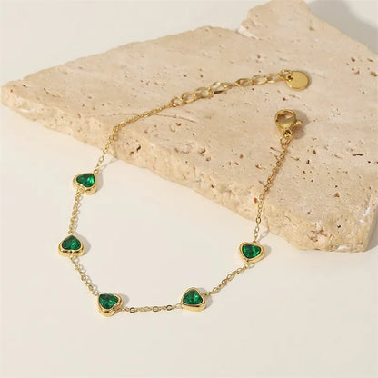 Emerald Heart Bracelet