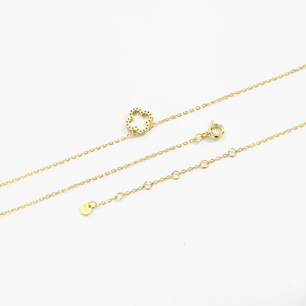 Kristallen bloemenketting - S925