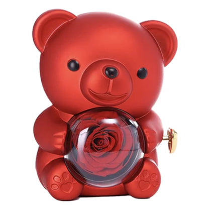 Romantic Bear Spinning Rose Reveal Gift Box