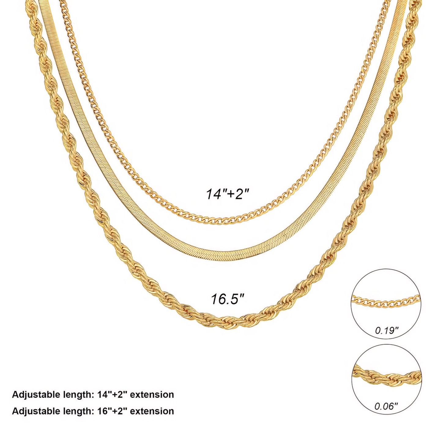 3pc Classic Necklace Choker Stack