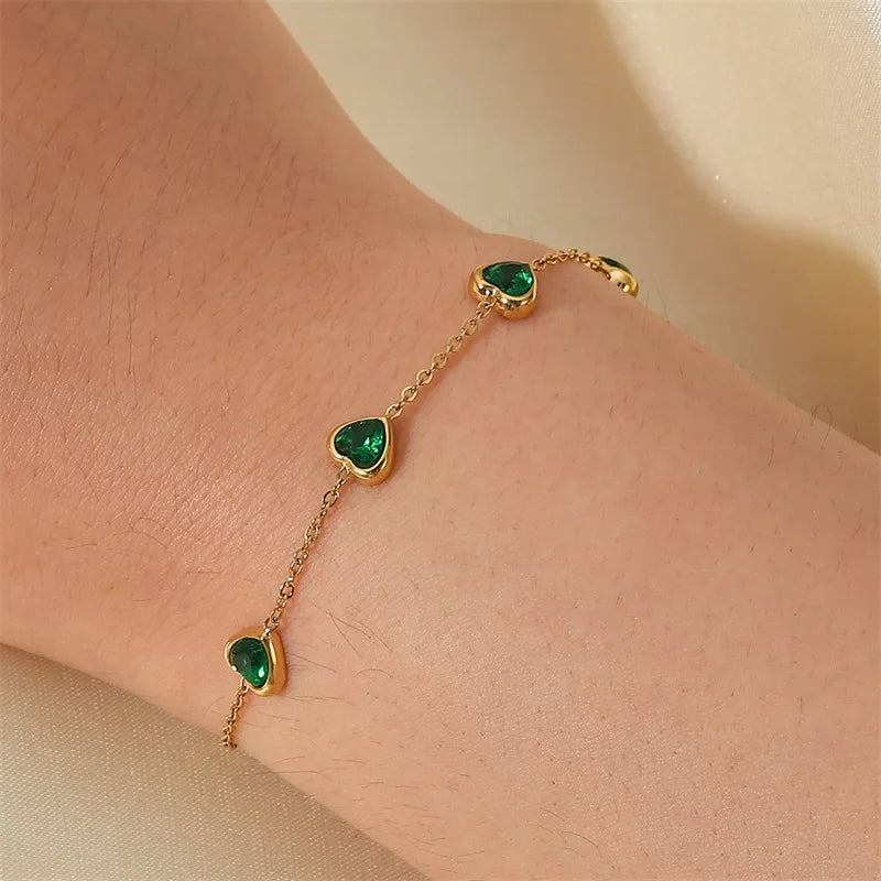 Emerald Heart Bracelet