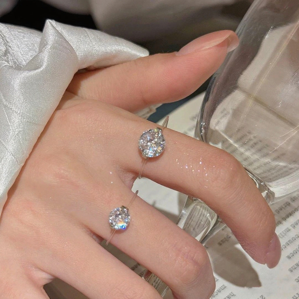 S925 1-2 Carat Moissanite Invisible Band Ring