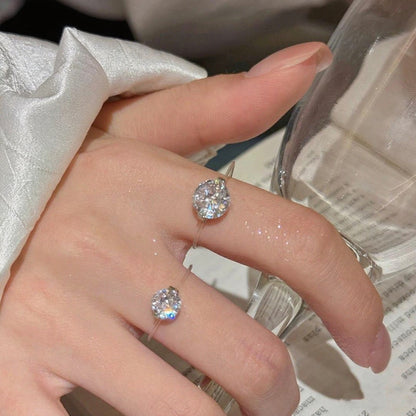 S925 1-2 Carat Moissanite Invisible Band Ring