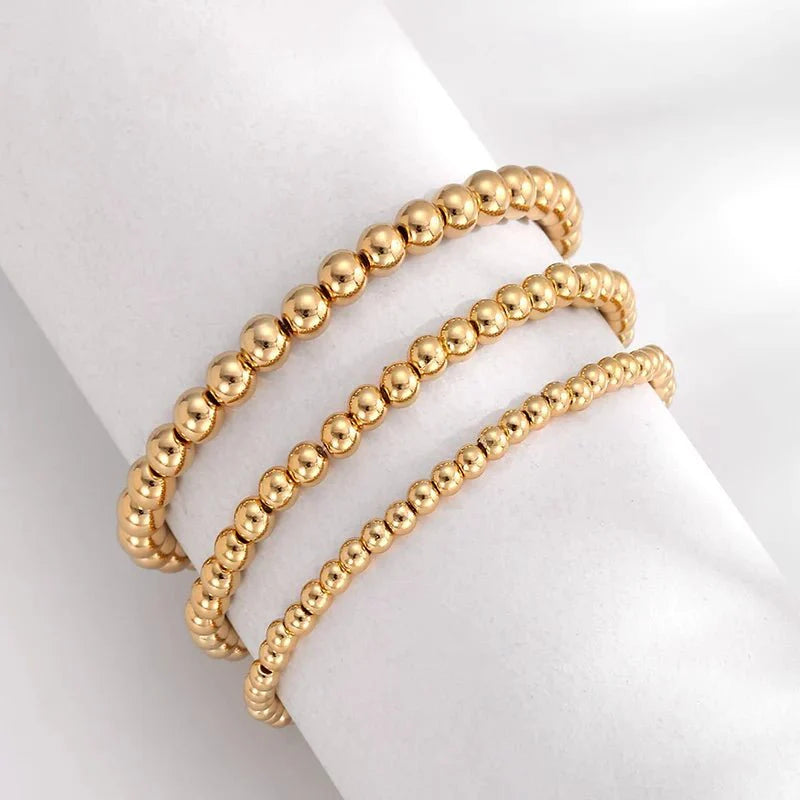 7pcs Gold Beaded Bracelet Stack